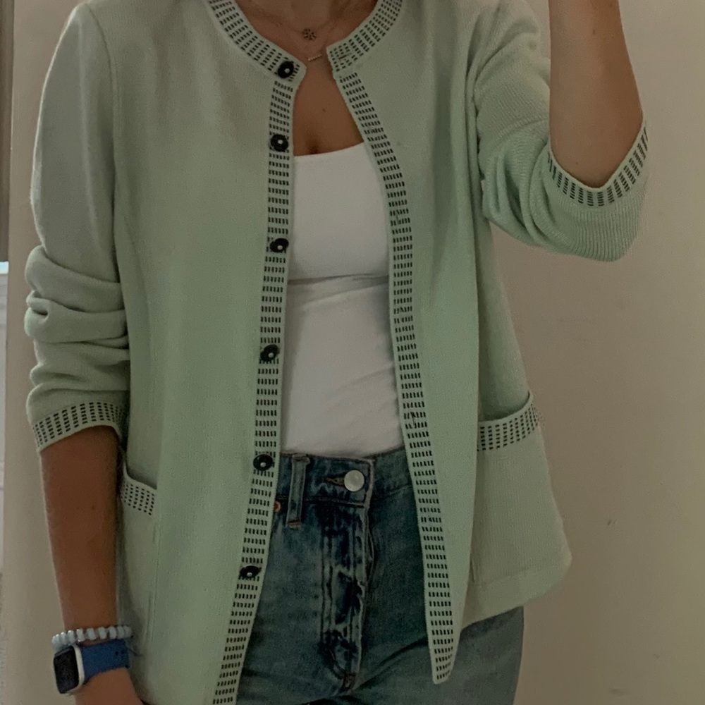 Pastel Green St. John Collection Sweater